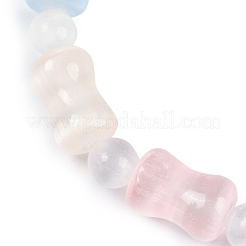 女性用天然セレナイトビーズストレッチブレスレット  グレードA  竹の棒  内径：2-1/8インチ（5.5cm）&nbsp;BJEW-F481-02