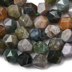 天然石インディアン瑪瑙ビーズ連売り  スターカットラウンドビーズ  多面カット  7~8x7~8x7~8mm  穴：1mm  約46~47個/連  14.72''~15''（37.4~38.1センチメートル）&nbsp;G-Z119-A29-02