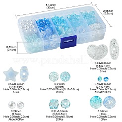 10 スタイルの透明なクラックルアクリルビーズ  ラウンド  ミックスカラー  4~16x4~21x4~10.5mm  穴：1~2mm&nbsp;MACR-FS0001-81