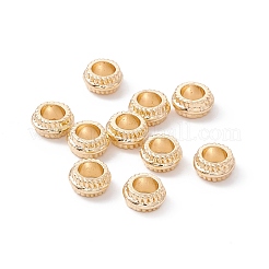 ラックメッキ合金ビーズ  長持ちメッキ  カドミウムフリー＆鉛フリー  ロンデル  ゴールドカラー  7x3.5mm  穴：4mm&nbsp;FIND-WH0118-22G