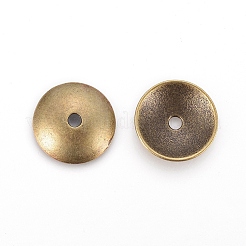 合金ビーズキャップ  鉛フリー及びカドミウムフリー  アンティークブロンズ  13x1mm  穴：2mm&nbsp;EA11072Y-AB