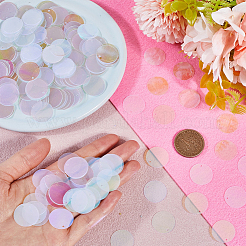 100g 装飾アクセサリー  虹色の PVC プラスチック スパンコール/スパンコール ペンダント  フラットラウンド  透明  19.5x0.3mm  穴：1.5mm&nbsp;PVC-CY0001-08B