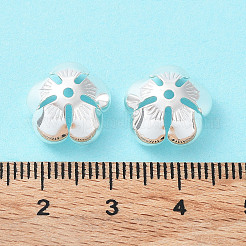 真鍮製のキャップ  5花びら  花  銀  13x6mm  穴：1mm&nbsp;KK-E674-05S