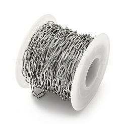 304ステンレススチールアズキチェーン  ハンダ付け  スプールで  ステンレス鋼色  9x3.5x0.8mm&nbsp;CHS-A013-08B-P