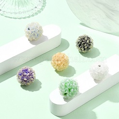 ポリマー粘土蓄光ビーズ  花  ミックスカラー  21mm  穴：3mm&nbsp;CLAY-CJC0016-02