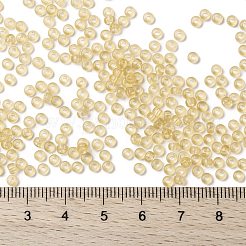 MIYUKIラウンドロカイユビーズ  日本製シードビーズ  （rr132l）透明ライトトパーズ  8/0  3mm  穴：1mm  約422~455PCS /ボトル  10 G /ボトル&nbsp;SEED-JP0009-RR0132L