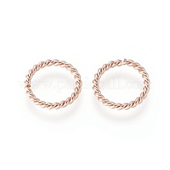 304ステンレススチールオープン丸カン  ツイストラウンド  ローズゴールド  12x1.5mm  内径：9mm&nbsp;STAS-F191-11RG-C