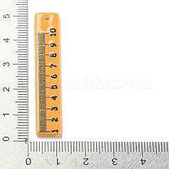 研究スタイルの不透明アクリルサイドペンダント  定規  オレンジ  49.5x9x2.4mm  穴：2mm&nbsp;MACR-D027-03F