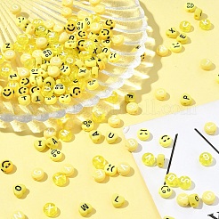 200個の不透明なアクリルビーズ  混合図形  きいろ  7x7x3.5~4mm  穴：1.5~1.6mm&nbsp;MACR-FS0001-87
