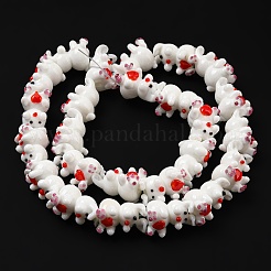 手作りランプワークビーズ連売り  兎  22~23x13~14x16~18mm  穴：1.8~2mm  約25個/連  19.96インチ50.7センチメートル）&nbsp;LAMP-L079-02B