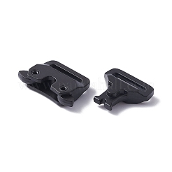 合金サイドリリースバックル  サバイバルブレスレットの留め金  合金パーツ  ブラック  29.8x28.2x6.5~6.8mm  穴：3.5x16mm&nbsp;AJEW-WH0277-87EB