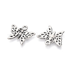 合金のチベット風チャーム  蝶  カドミウムフリー＆鉛フリー  アンティークシルバー  17x19.1~19.8x1.5mm  穴：1.6mm&nbsp;LS-PALLOY-T090-98AS