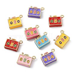 12本6色合金エナメルペンダント  ラジオ  ゴールドカラー  ミックスカラー  11x15x5mm  穴：1.5mm  2個/カラー&nbsp;FIND-CJ0005-76