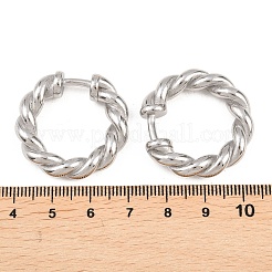 304ステンレスペンダント  ツイストロープリングチャーム  ステンレス鋼色  29.5x30x6mm  穴：21.5x20mm&nbsp;STAS-P437-07P