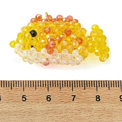 ガラス、天然ブラックスピネル、304ステンレススチール製のオープン丸カンペンダント  魚のチャーム  多面カット  ゴールド  24.5~25.5x40~42x13~16mm  穴：4.5mm&nbsp;PALLOY-MZ01342-01