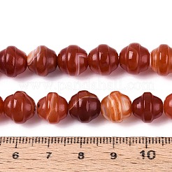 染め加工天然石瑪瑙ビーズ連売り  空飛ぶ円盤  チョコレート  9~10x9.5~10mm  穴：0.8~1mm  約36~38個/連  13.78~14.76''（35~37.5センチメートル）&nbsp;G-T144-27C