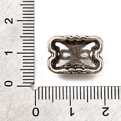 チベット風合金ビーズ  カドミウムフリー＆鉛フリー  長方形  アンティークシルバー  11.5x16x5mm  穴：1.4mm  約555個/1000g&nbsp;TIBE-L008-64AS