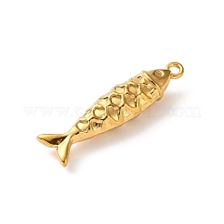 304ステンレスペンダント  魚  ゴールドカラー  27x7x5.5mm  穴：1.5mm&nbsp;FIND-Z102-07G-03
