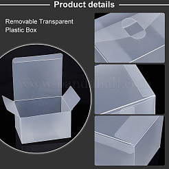 取り外し可能な透明プラスチックボックス  長方形  ホワイト  12x9.5x7cm  内径：6.9x11.8のCM&nbsp;CON-WH0085-46