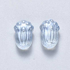透明なスプレー塗装ガラスビーズ  パッチョイ  ライトスチールブルー  11x7.5x5.5mm  穴：1mm&nbsp;GLAA-S190-004B-01