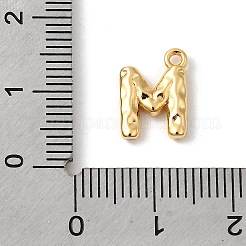 真鍮製チャーム  ニッケルフリー  18KGP本金メッキ  文字m  12x9x2.5mm  穴：1.4mm&nbsp;KK-P340-01G-M