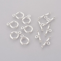 チベット風合金マンテル  リング  アンティークシルバー  カドミウムフリー＆鉛フリー  リング：18x13x2mm  穴：2mm  バー：21x2mm  穴：2mm&nbsp;LF10395Y