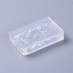 ペンダント食品グレードのシリコンモールド  レジン型  UVレジン用  エポキシ樹脂ジュエリー作り  ホワイト  50x33x10mm  穴：1.5mm  内径：42x24mm&nbsp;DIY-L026-026