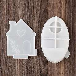 Diyのシリコーンキャンドル型  キャンドル作り用  ハウス  ホワイト  120~140x90~93x4~16mm  2個/セット&nbsp;DIY-A050-01A