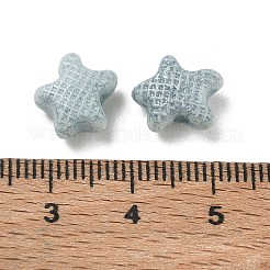 ヴィンテージの手作り磁器ビーズ  ファンシーアンティーク施釉磁器  質感のあるヒトデ  ライトブルー  10x11.5x6mm  穴：1.8mm&nbsp;PR-CBA4F13-I07