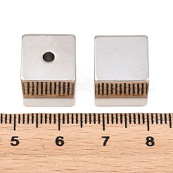 真鍮ビーズ  キューブ  ラックめっき  長持ちメッキ  カドミウムフリー＆鉛フリー  プラチナ  12x12x12mm  穴：2mm&nbsp;KK-H292-45P-02