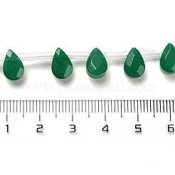 染め  天然石マレーシアジェイドビーズ連売り  多面カット  ティアドロップ  トップ掘削  9x6x4mm  穴：0.8mm  約30~32個/連  16.54''（42センチメートル）&nbsp;G-Q167-A16-02