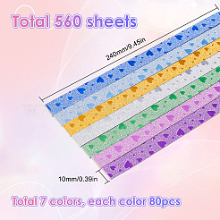ラッキースターの折り紙  DIYアートクラフト用品  ミックスカラー  240x10x0.4mm  4セット&nbsp;DIY-SC0027-38A