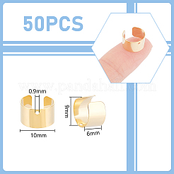 304ステンレススチール製イヤーカフ金具50個  穴付き  ゴールドカラー  10x9x6mm  穴：0.9mm&nbsp;STAS-UN0055-97