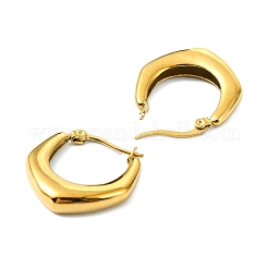 304ステンレススチールフープピアス  宝石の敵の女性  18KGP本金メッキ  三角形  24.5x5mm&nbsp;EJEW-K271-02C-G