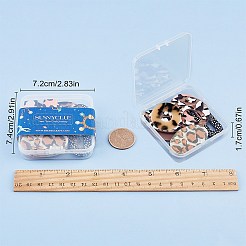 ヒョウ柄のイヤリング作りキット  プリントデ酢酸セルロース（樹脂）ペンダントを含む  鉄の丸カンと真鍮のピアスフック  ミックスカラー  ペンダント：12個/箱&nbsp;DIY-SC0012-002