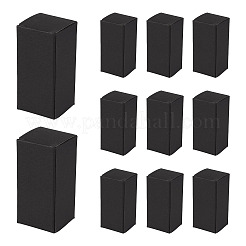 折り畳み式のクラフト紙製口紅箱  長方形  ブラック  完成品：2.75x2.65x5.7cm&nbsp;CON-TAC0128-001B