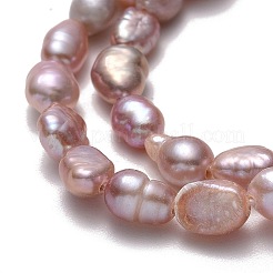 天然養殖淡水パールビーズ連売り  研磨両側  アザミ  5.5~6x4.5~5x4mm  穴：0.6mm  約55~58個/連  13.78''（35センチメートル）&nbsp;PEAR-A005-10C-01-X