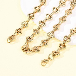 304ステンレススチール製ダイヤモンドシェイプリンクチェーンネックレス（女性・男性用）  イオンプレーティング（ip）  18KGP本金メッキ  21.85インチ（55.5cm）&nbsp;NJEW-F363-01G