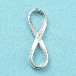 925スターリングシルバーペンダント  無限チャーム  スタンプ925個付き  銀  24.5x7.8x2.5mm  穴：8x5mm&nbsp;STER-NH0001-05B-S