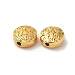 304ステンレススチールビーズ  フラットラウンド  18KGP本金メッキ  9.5x4mm  穴：1.6mm&nbsp;STAS-I203-19G