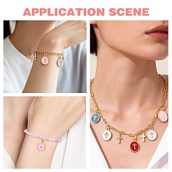 DIYジュエリー作成キット  合金と真鍮のエナメルペンダントを含む  ピンク  11.5~15x6~12x1.5~3mm  穴：1.6~3.4mm&nbsp;DIY-SZ0010-88B