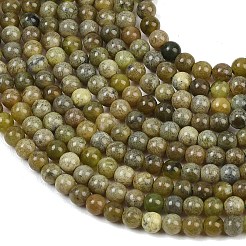 天然カナダ翡翠ビーズ連売り  ラウンド  4~4.5mm  穴：0.6~0.7mm  約98~107個/連  15.55~15.75''（39.5~40センチメートル）&nbsp;G-B171-B01-4mm