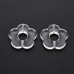 透明なアクリルビーズ  花  透明  26x26.5x5mm  穴：1.6mm  約240個/500g&nbsp;TACR-T003-17A-01