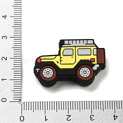 シリコーン焦点ビーズ  DIYネックレスの製作  車  レモンシフォン  20x31x7mm  穴：2.5mm&nbsp;SIL-P009-A01