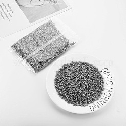 ガラスシードビーズ  セイロン  ラウンド  グレー  6/0  4mm  穴：1.5mm  約4500個/ポンド&nbsp;SEED-A011-4mm-156