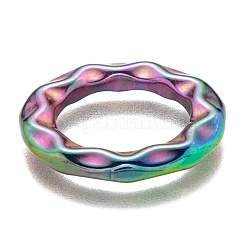 イオンプレーティング（IP）304ステンレス鋼リンクリング  丸いリング  虹色  24.5x3.5mm  内径：16mm&nbsp;STAS-E474-04MC