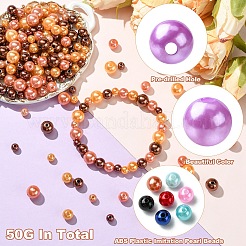 50g ABSプラスチック模造真珠ビーズ  ラウンド  ダークターコイズ  6~10x5~9mm  穴：1.8~2.5mm&nbsp;KY-YW0002-01C