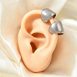 女性用304ステンレススチールカフイヤリング  ステンレス鋼色  16x15x13mm&nbsp;EJEW-A165-02P