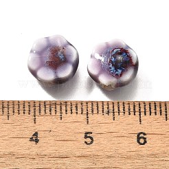 手作りの陶器ビーズ  花  プラム  9.5x10x5~5.5mm  穴：1.8~2.2mm&nbsp;PORC-H013-04-04
