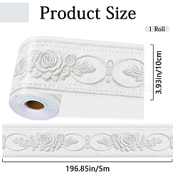 5mのPVCステッカー  長方形  壁紙ボーダーステッカー  花  100mm&nbsp;DIY-WH20109-001